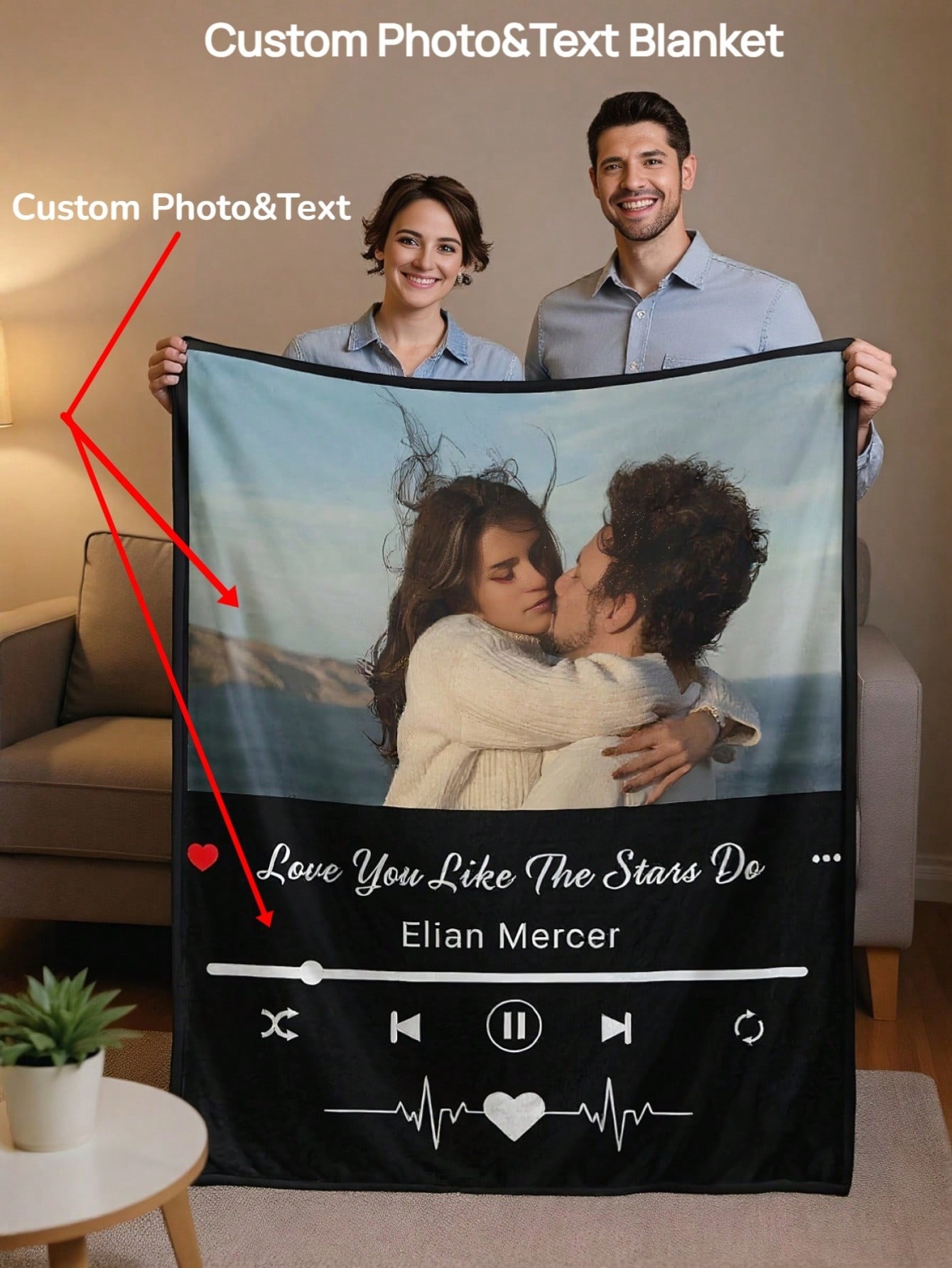 Personalized Music Photo Blanket